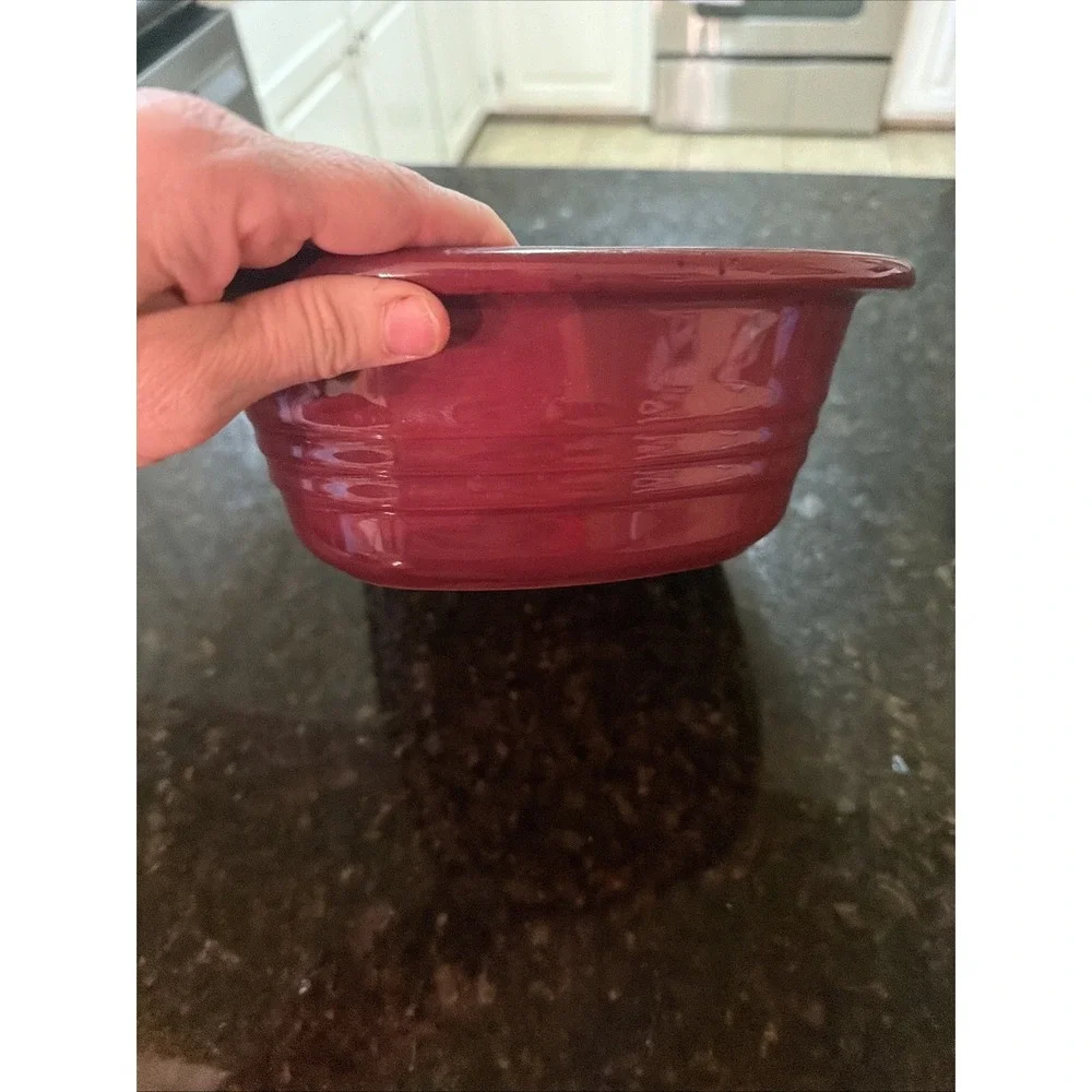 The Pampered Chef Deep Baker Casserole Dish Cranberry Stoneware‎ 3.1Qt Baking